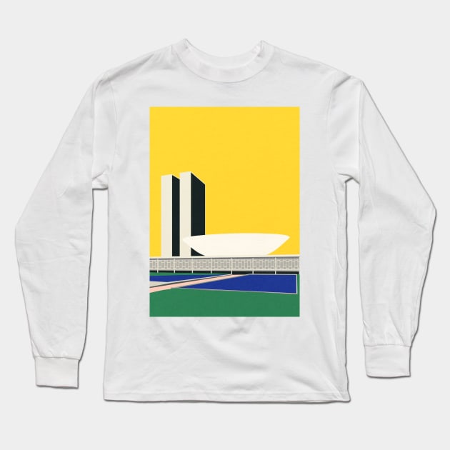 Congresso Nacional Long Sleeve T-Shirt by Rosi Feist